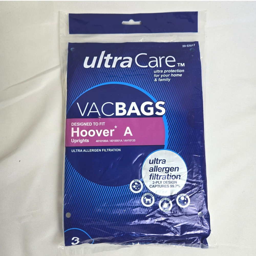 UltraCare VacBags‎ Hoover A Uprights 3 Pack 20-57017 New